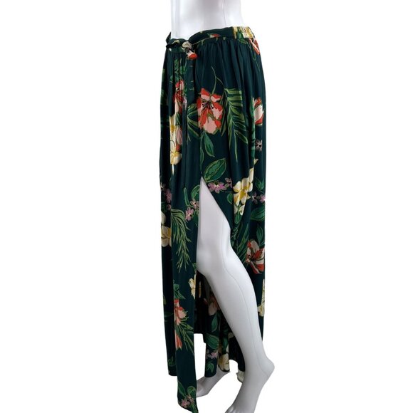 Anthropologie Patrons Of Peace Floral S Flowy Maxi Skirt Green Resort Bloomcore - Picture 7 of 16